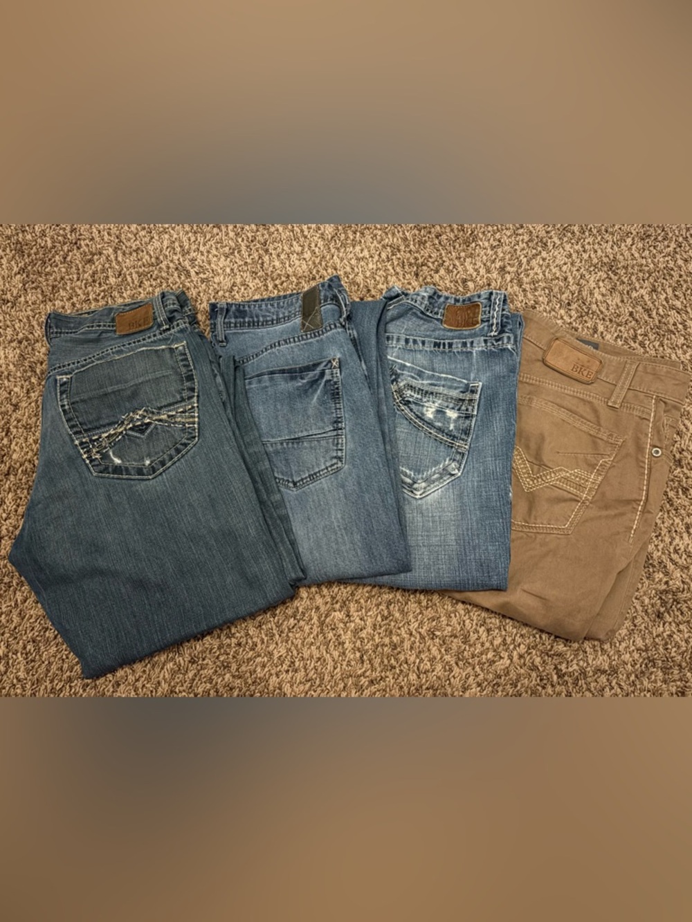 BKE Men's Jeans - Blue & Brown